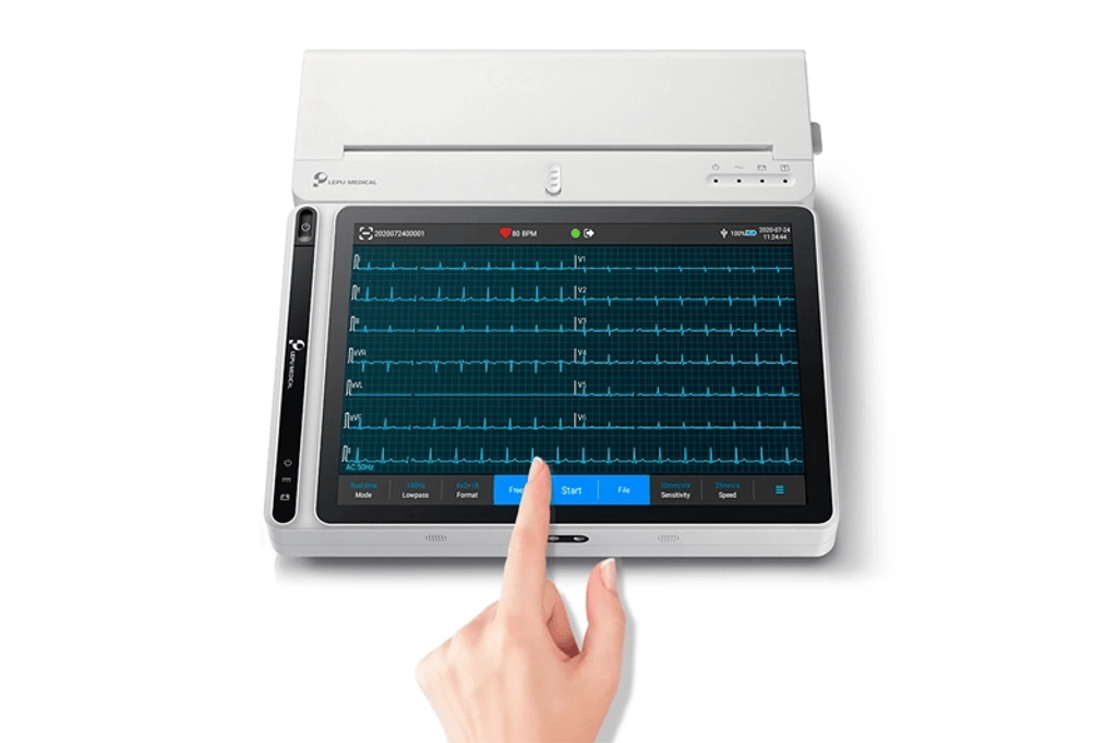 Grade 18 Leads Smart Portable ECG Monitor T180 with Printer AI Analysis Diagnosis Tablet Touch Screen