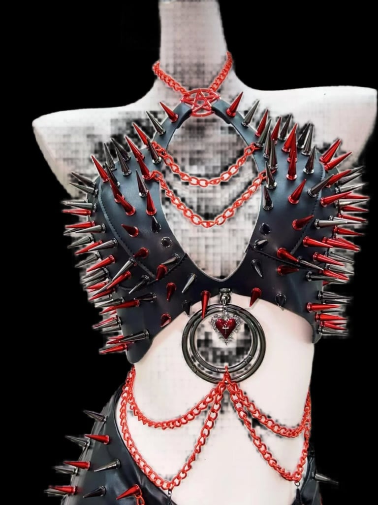 Unique Handmade Punk Chain-Detailed Top Camisole