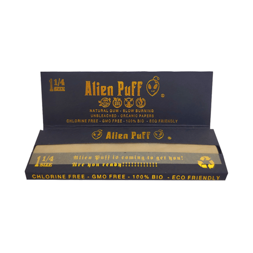 Alien Puff Black & Gold 1¼ Size Rolling Papers – 50 Packs