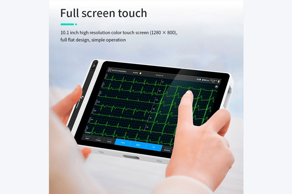 Grade 18 Leads Smart Portable ECG Monitor T180 with Printer AI Analysis Diagnosis Tablet Touch Screen