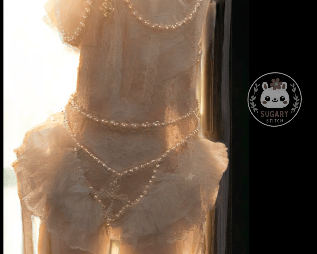 Dreamy handmade garter lingerie teddy bodysuit